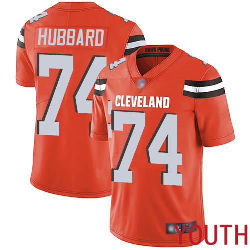 Cleveland Browns Chris Hubbard Youth Orange Limited Jersey #74 NFL Football Alternate Vapor Untouchable